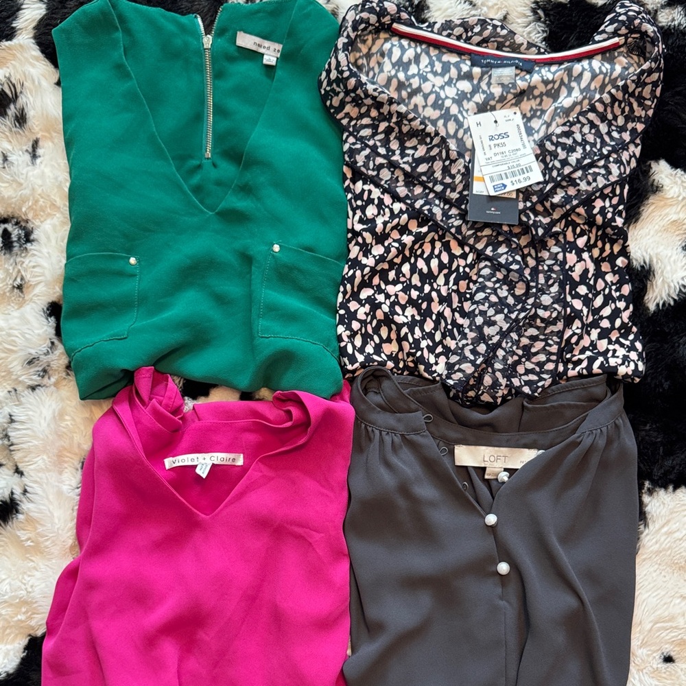 4 women's business casual shirts